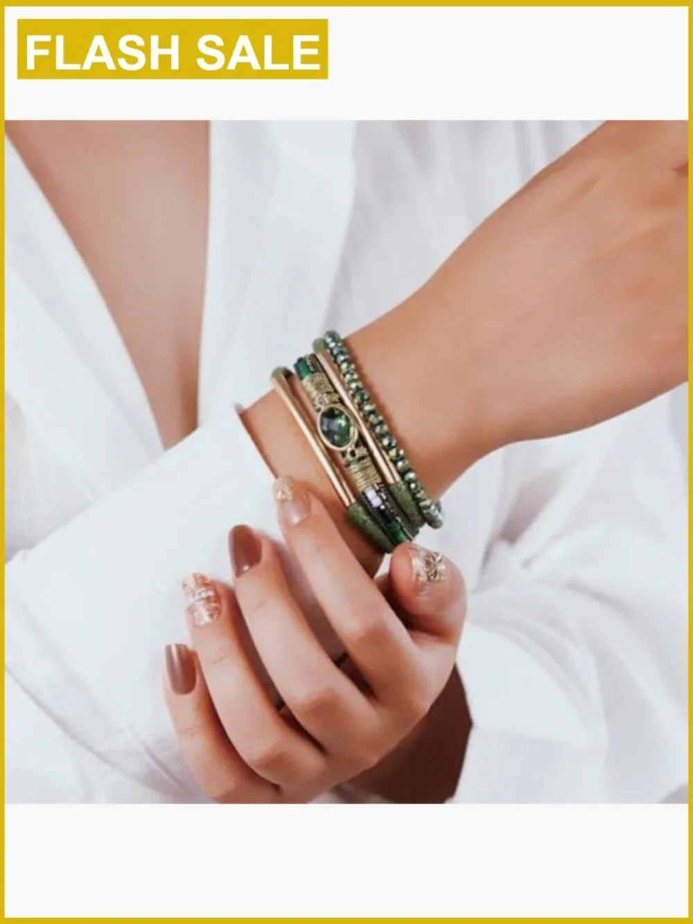 Boho Leather Wrap Bracelet Magnetic Clasp Stackable Cuff Beaded Western Jewelry